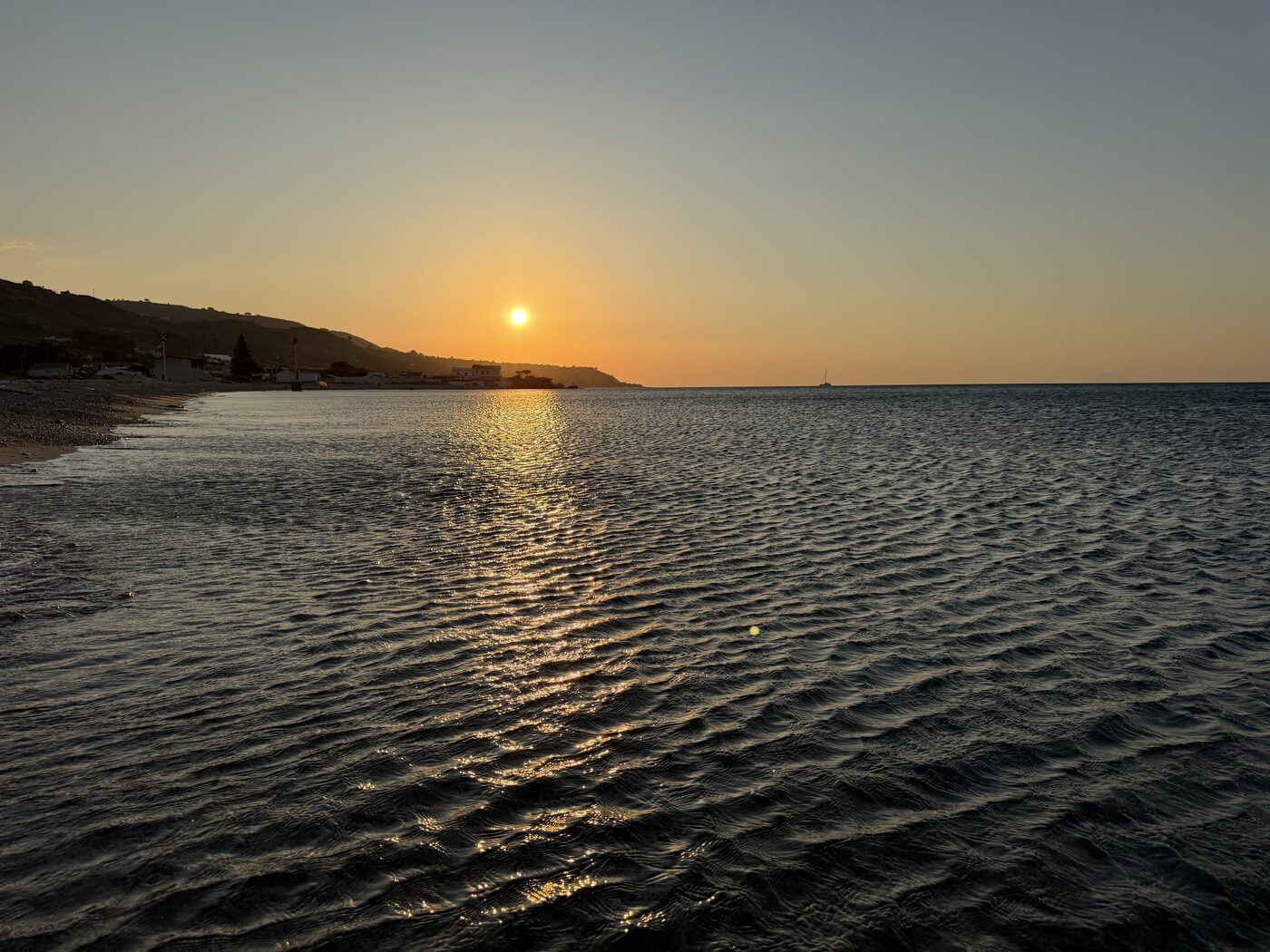 Sunlight reflected across the sea